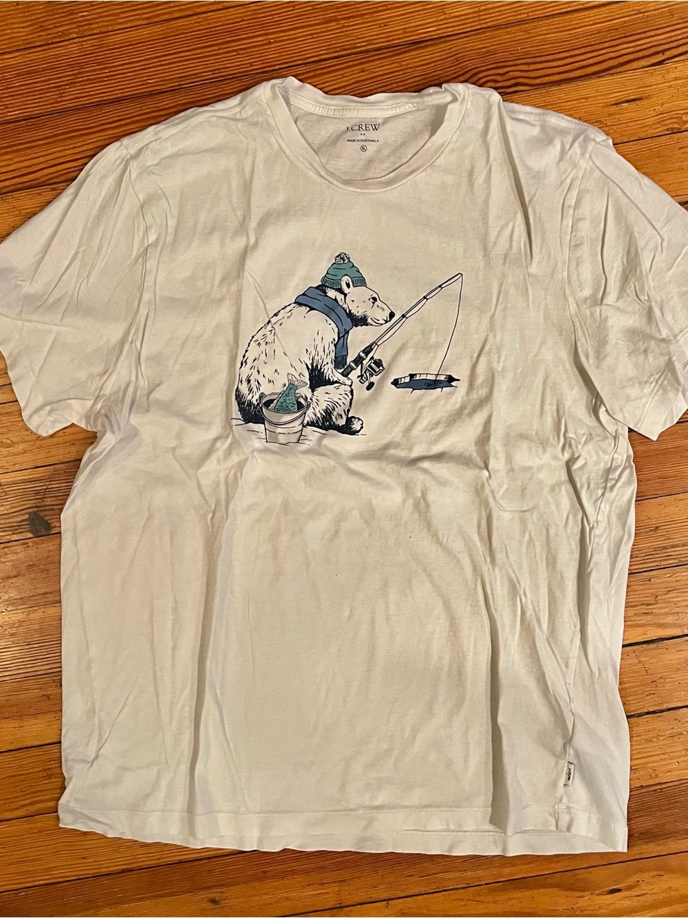 Men’s J.Crew White Polar Bear Graphic T-Shirt Size XL